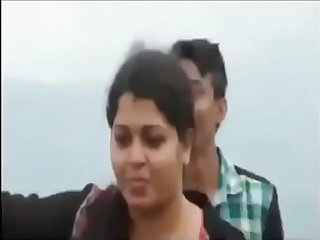 Kerala Malayalam 25 yrs old unmarried, hot and sexy women college professor smoking cigarette and groped by her boy students at Ponmudi hill viral sex video - 2016, April 12th.